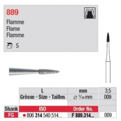 DIAM. 889 Flame FG Ø009mm/fine Red (5)