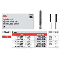 DIAM. 882 Cylinder Round end FG Ø012mm/coarse Green (5)